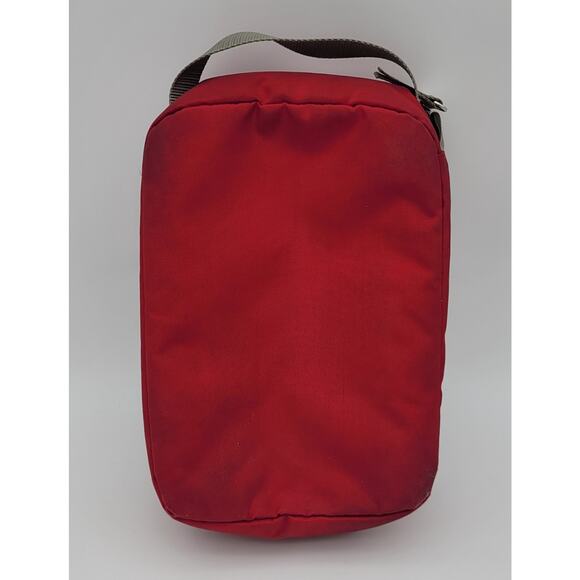 LL Bean Red and Gray Insulated Lunch Bag Cooler Tote Picnic All Around Zipper - Picture 12 of 16